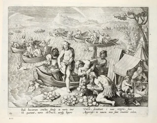 Inder tauchen nach Perlen, Platte 93, Illustration aus 